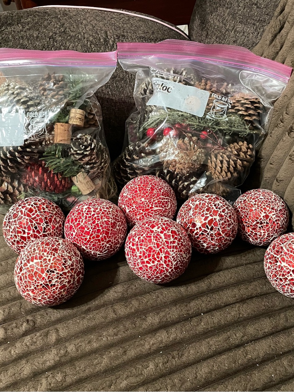 Red Mosaic Holiday Decorative Balls and table scatter/vase fillers